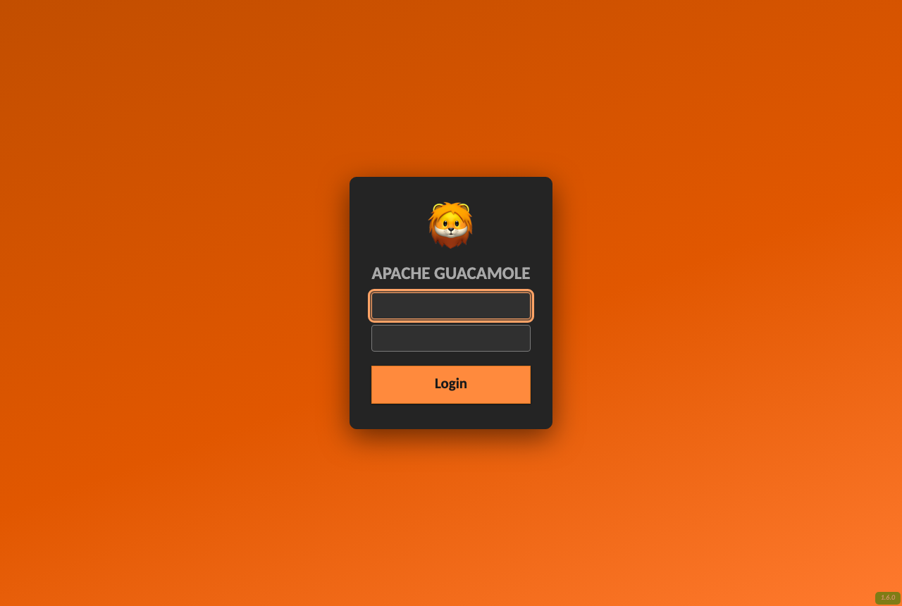OrangeLion login screen in automatic dark mode